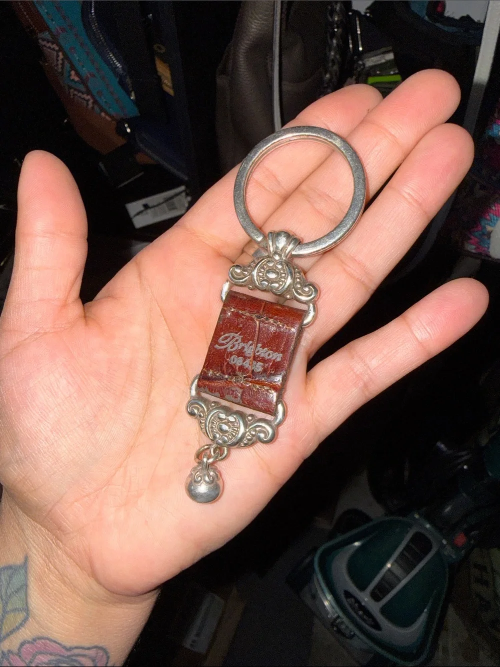 Brighton Leather and Silver-Tone Keychain